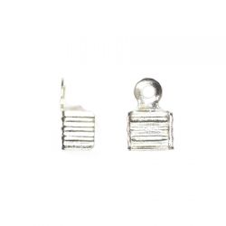 Посребрен накрайник за шнур или панделка 6x4mm (10бр)