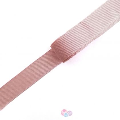 Текстилна панделка, рипс,  цвят розов, 20mm (1м)