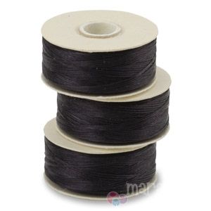 Черна нишка за плетене и тъкане с дребни мъниста Nymo 0.30мм (1бр)