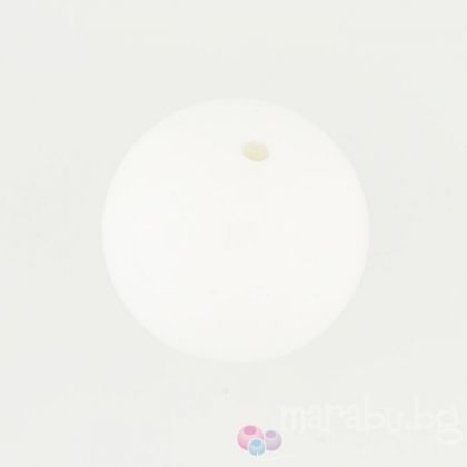 Глазирано мънисто - бяло 8мм (16бр) 