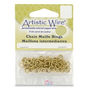 Златни халкички от Artistic Wire за Chain Maille 18G, 4.37мм (100бр) 