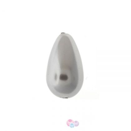 Капковидна седефена перла - светлосива 18х10 мм (2бр)