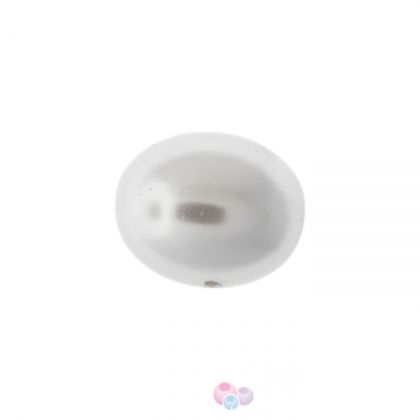 Овална седефена перла - платинена 12х15 мм (4бр)