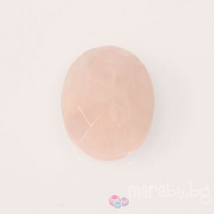 Полускъпоценни камъни - Фасетиран кабошон от розов кварц 22х30мм (1бр) 