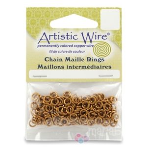 Медни халкички от Artistic Wire за Chain Maille 18G, 5.56мм (110бр) 
