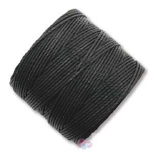 Текстилен шнур, който не се нищи за микромакраме, станче и кроше 0,7мм, черен (70м) 
