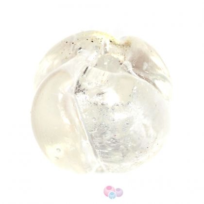 Бяло кръгло фолирано мънисто10мм (1бр)   