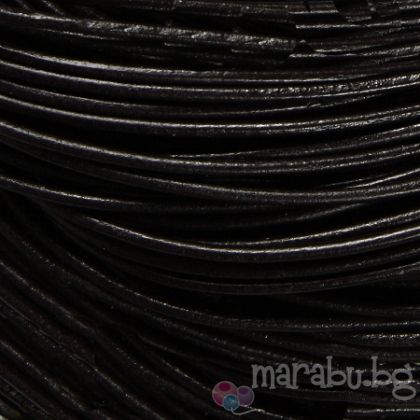 Черен кожен шнур 2,5мм (1м)