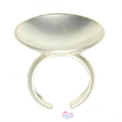 Посребрен пръстен основа за бижута DeCoRe & Nunn Design 28мм (1бр) 