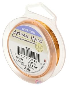 Посребрена цветна гъвкава тел Artistic Wire, цвят праскова 20G (1бр) 