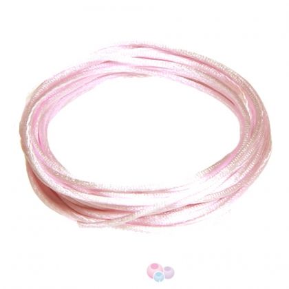 Луксозен сатенен шнур Griffin - светло розов, 1mm (1м)