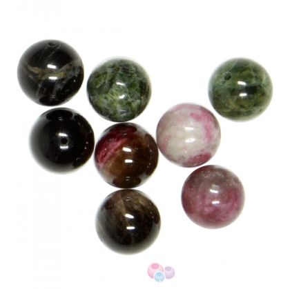 Полускъпоценни камъни - кръгло мънисто от турмалин 8 мм (10бр)