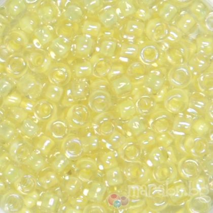 Тохо мъниста 3мм Блестящо жълто с искрящ кристал отвътре (10г)