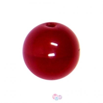Чешки мъниста - кръгли, карамелена червена ябълка 6мм (25бр)