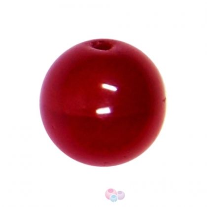 Чешки мъниста - кръгли, карамелена червена ябълка 8мм (20бр)