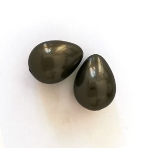 Капковидна седефена перла - кафява 19х14 мм (2бр)