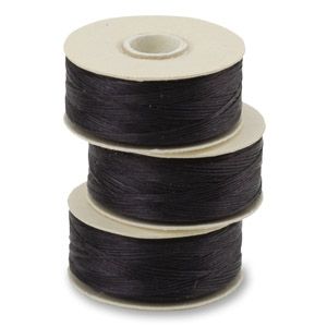 Черна нишка за плетене и тъкане с дребни мъниста Nymo 0.30мм (1бр)