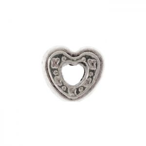 Декоративно метално мънисто сърце Бали 8х7 мм (8бр)