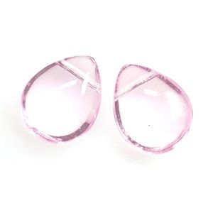Чешко стъкло - бриолет розалин 12х15мм (2бр)