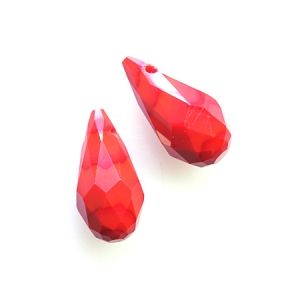 Чешки кристал - фасетирана капка андалуско-червена 7х12мм  (2бр)
