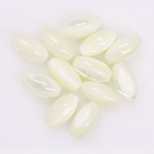 Седефено мънисто олив - натурално бяло 4х8мм (12бр) 