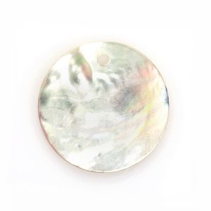 Седефено мънисто кръгъл флейк - натурално опушено с блясък 25мм (2бр) 