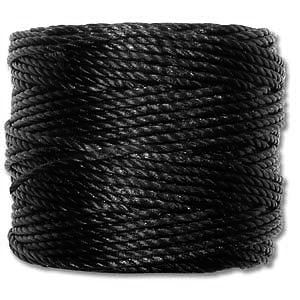 Текстилен шнур, който не се нищи за микромакраме, станче и кроше 0,9мм, черен (32м) 