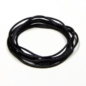 Луксозен сатенен шнур Griffin - черен, 1mm (1м)