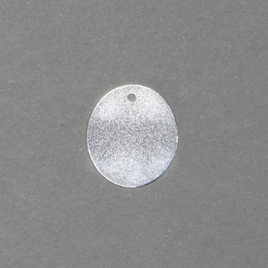 Сребърна плочка овална с един отвор, проба 925, 12х10мм (1бр)
