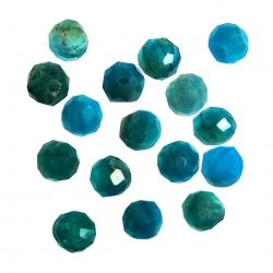 Клас А+ - кръгло фасетирано мънисто от апатит 4 мм (16 бр)