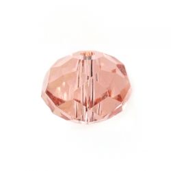 Мънисто ронделе от циркон - цъфнала праскова 3х4мм (40бр) 