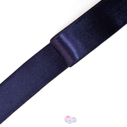Сатена панделка, цвят тъмно син, 30mm (1м)