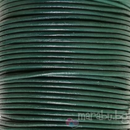 Кожен шнур, цвят тъмно зелен, 1.5мм (1м)