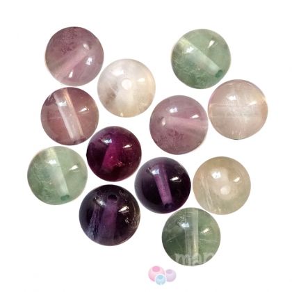 Полускъпоценни камъни - кръгло мънисто от флуорит 6мм (12бр)