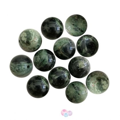 Полускъпоценни камъни - кръгло мънисто от камбаба яспис 6мм (12бр)