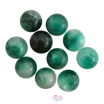 Полускъпоценни камъни - кръгло мънисто от зелен ахат 8мм (10бр)