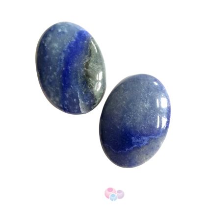 Полускъпоценни камъни - Кабошон от син кварц 25х18мм (1бр)