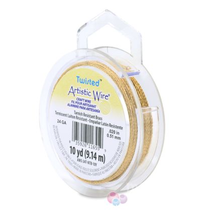 Златна гъвкава тел Artistic Wire с усукан профил 24G (1бр) 