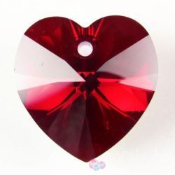 Сваровски висулка сърце сиам 18мм (1бр)