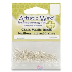 Сребърни халкички от Artistic Wire за Chain Maille 18G, 3.57мм (70бр) 