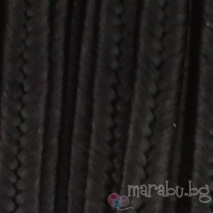 Текстилен шнур за Сутаж черен 3мм (1м)