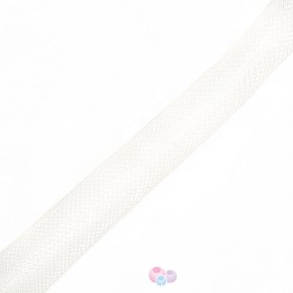Обемен мрежест шнур - бял 8 мм (50см)