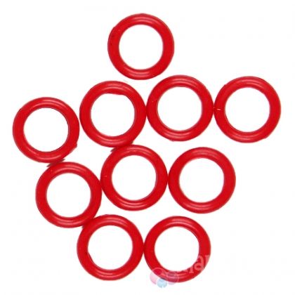 Силиконови пръстенчета за плетене - червен, 12мм (10бр)