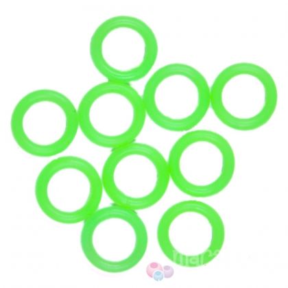 Силиконови пръстенчета за плетене - зелен, 12мм (10бр)