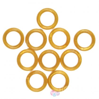 Силиконови пръстенчета за плетене - злато, 12мм (10бр)