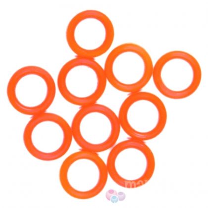 Силиконови пръстенчета за плетене - оранжев, 12мм (10бр)
