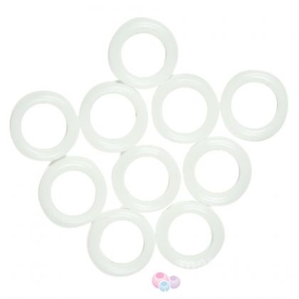 Силиконови пръстенчета за плетене - млечно-бял, 12мм (10бр)