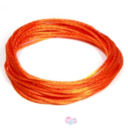 Луксозен сатенен шнур Griffin - цвят портокал, 1mm (1м)