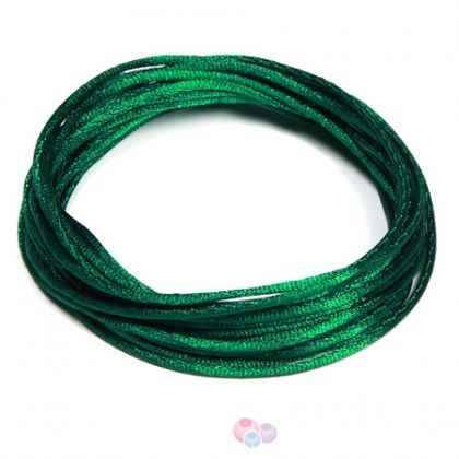 Луксозен сатенен шнур Griffin - зелен,1mm (1м)