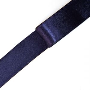 Сатена панделка, цвят тъмно син, 30mm (1м)